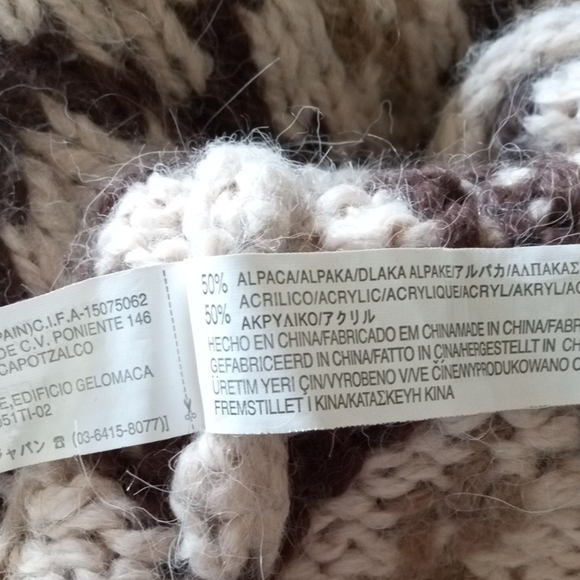 Zara TRF cream and Brown Cap Sleeve V-Neck Sweater Dress Size M - Picture 4 of 8